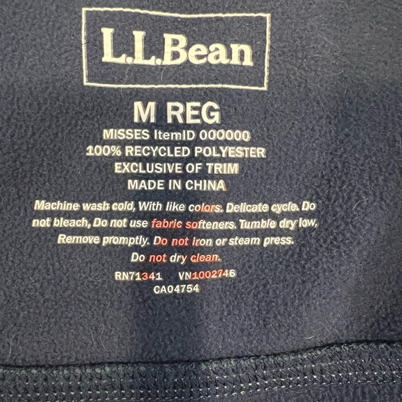 LL Bean Mountain Classic Windproof Fleece Jacket Sz M - Picture 4 of 4